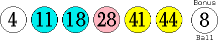 04 11 18 28 41 44 (08)