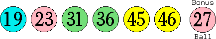 19 23 31 36 45 46 (27)
