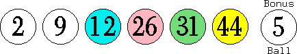 02 09 12 26 31 44 (05)
