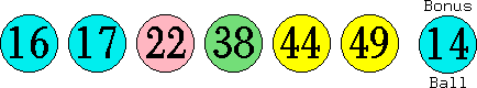 16 17 22 38 44 49 (14)