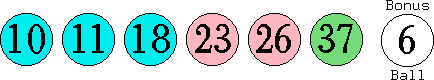 10 11 18 23 26 37 (06)