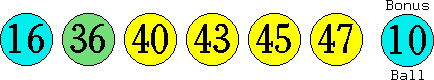 16 36 40 43 45 47 (10)
