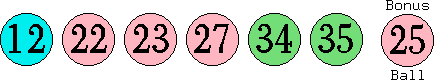 12 22 23 27 34 35 (25)