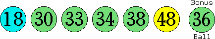 18 30 33 34 38 48 (36)