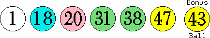 01 18 20 31 38 47 (43)