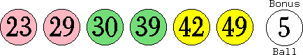 23 29 30 39 42 49 (05)