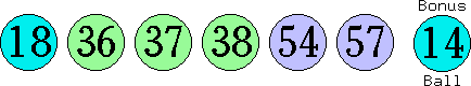 18 36 37 38 54 57 (14)