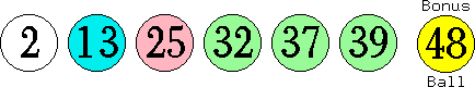 02 13 25 32 37 39 (48)