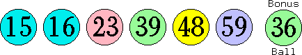 15 16 23 39 48 59 (36)