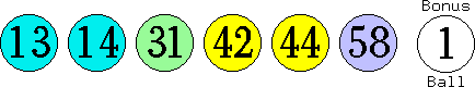 13 14 31 42 44 58 (01)