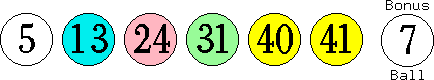 05 13 24 31 40 41 (07)