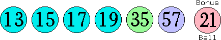 13 15 17 19 35 57 (21)