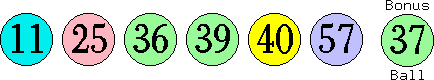 11 25 36 39 40 57 (37)