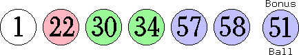 01 22 30 34 57 58 (51)