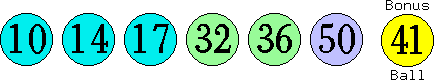 10 14 17 32 36 50 (41)