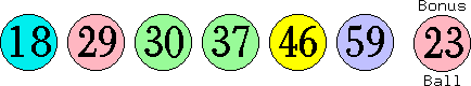 18 29 30 37 46 59 (23)