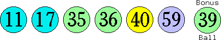 11 17 35 36 40 59 (39)