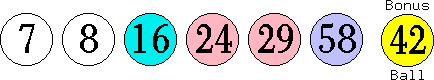 07 08 16 24 29 58 (42)