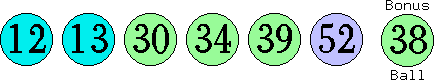 12 13 30 34 39 52 (38)