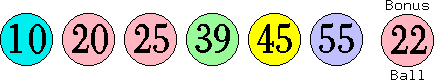 10 20 25 39 45 55 (22)