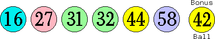 16 27 31 32 44 58 (42)