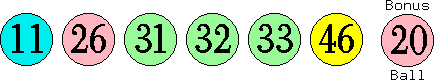11 26 31 32 33 46 (20)