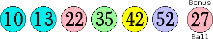 10 13 22 35 42 52 (27)