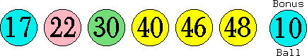 17 22 30 40 46 48 (10)