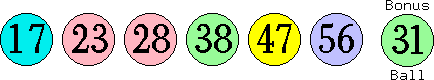 17 23 28 38 47 56 (31)
