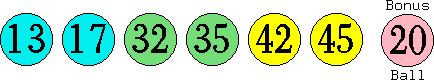 13 17 32 35 42 45 (20)