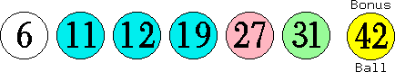 06 11 12 19 27 31 (42)