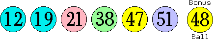 12 19 21 38 47 51 (48)