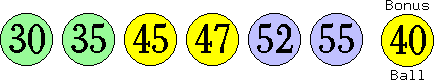 30 35 45 47 52 55 (40)