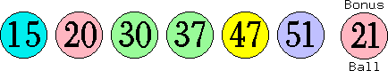 15 20 30 37 47 51 (21)