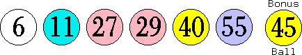 06 11 27 29 40 55 (45)