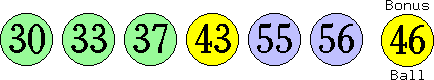 30 33 37 43 55 56 (46)