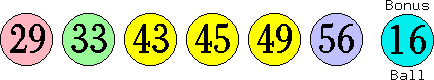 29 33 43 45 49 56 (16)
