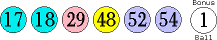 17 18 29 48 52 54 (01)