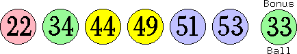 22 34 44 49 51 53 (33)