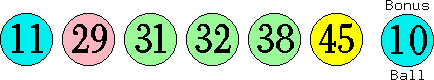 11 29 31 32 38 45 (10)