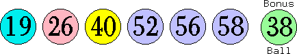 19 26 40 52 56 58 (38)