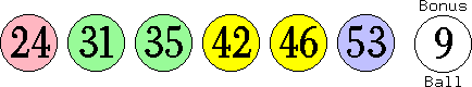 24 31 35 42 46 53 (09)