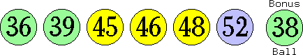 36 39 45 46 48 52 (38)
