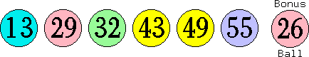 13 29 32 43 49 55 (26)