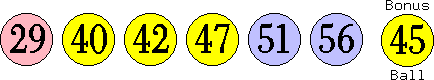 29 40 42 47 51 56 (45)
