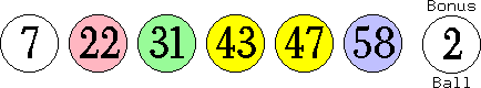 07 22 31 43 47 58 (02)