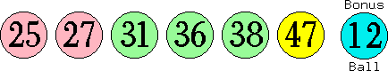 25 27 31 36 38 47 (12)