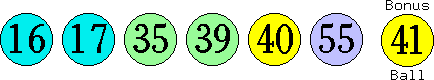 16 17 35 39 40 55 (41)