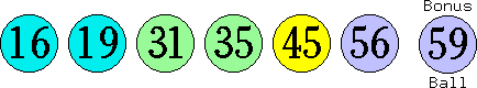 16 19 31 35 45 56 (59)