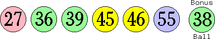 27 36 39 45 46 55 (38)